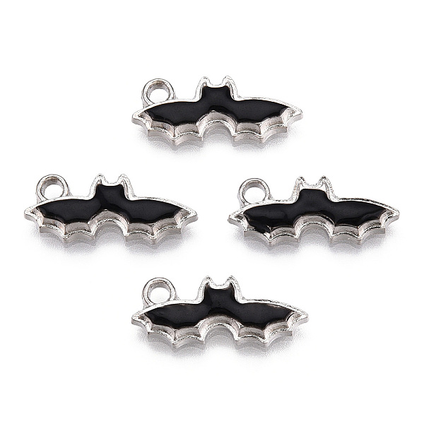 

PandaHall Alloy Enamel Pendants, Jewelry Accessory, Platinum, Halloween Theme, Bat Shape, Black, 8.5x20x3mm, Hole: 2mm Alloy+Enamel Bat...