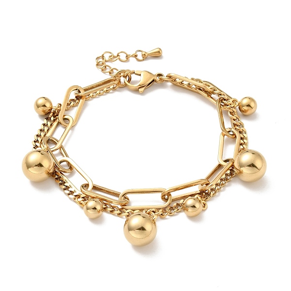 Round Ball Charm Multi-strand Bracelet