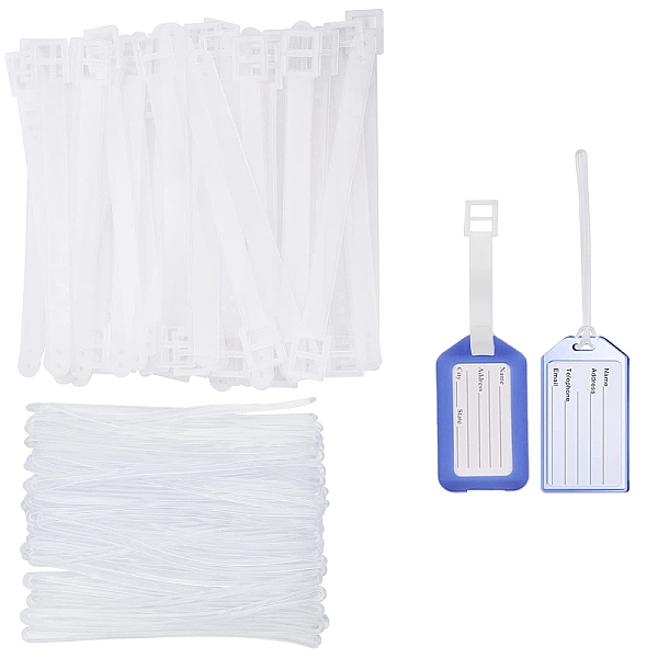 

PandaHall CHGCRAFT 100Pcs 2 Style Plastic Luggage Tag Strings & Secure Straps, Clear, 150~163x8~18x2.5~4.5mm, 50pcs/style Plastic Others...