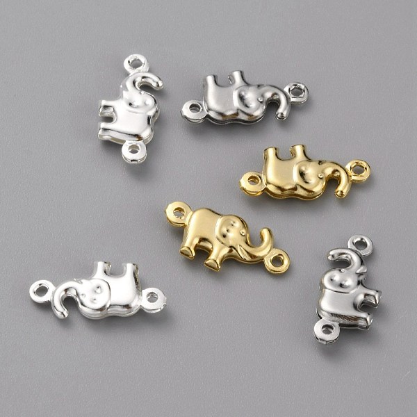 

PandaHall Brass Links Connectors, Elephant Shape, Mixed Color, 14x6.5x2.5mm, Hole: 1mm Brass Elephant