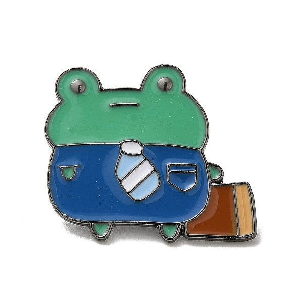 

PandaHall Enamel Pins, Alloy Brooches for Backpack Clothes, Frog, Gunmetal, 29x26x1.5mm Alloy+Enamel Frog