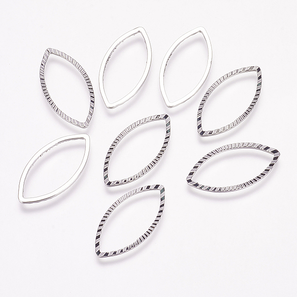 

PandaHall Brass Linking Rings, Marquise Links, Horse Eye, Real Platinum Plated, 21x13.5x1mm Brass Horse Eye