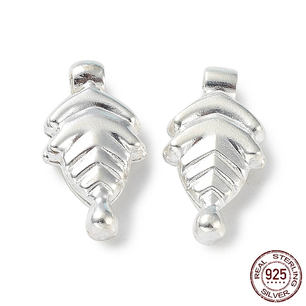 

PandaHall 925 Sterling Silver Charms, Leaf, Silver, 13.5x6.5x2.5mm, Hole: 1.5mm Sterling Silver Leaf
