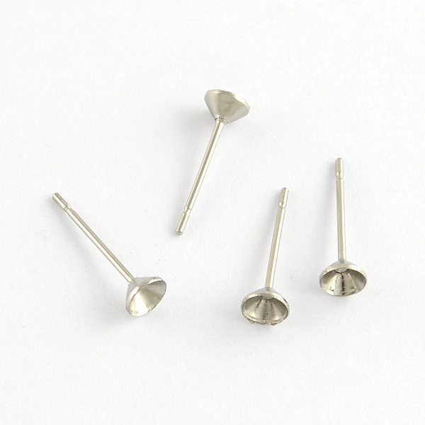 

PandaHall 304 Stainless Steel Flat Round Blank Peg Stud Earring Settings, Stainless Steel Color, 14x6mm, pin:1mm, fit for 6mm rhinestone 304...