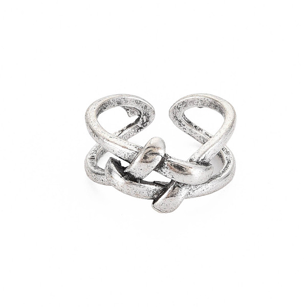 

PandaHall Cross Knot Open Cuff Ring, Tibetan Style Alloy Jewelry for Women, Cadmium Free & Lead Free, Antique Silver, US Size 6 3/4(17.1mm)...