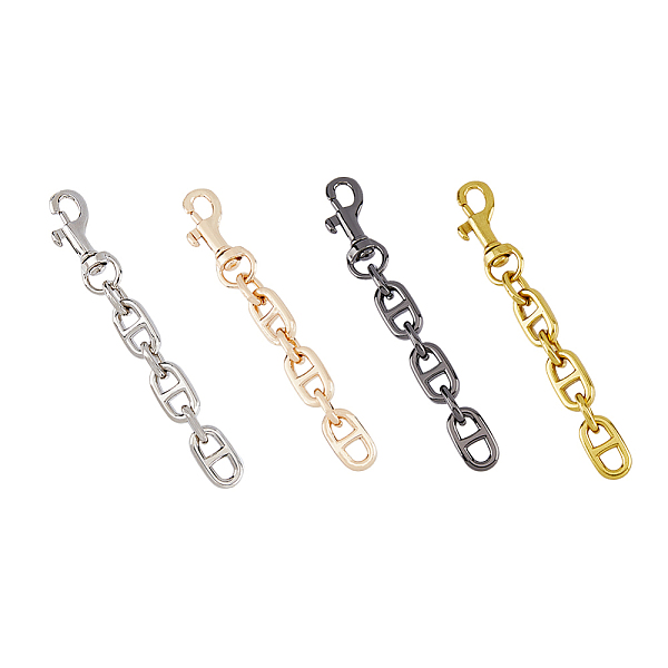 

PandaHall SUPERFINDINGS 4Pcs 4 Colors Alloy Mariner Link Chain Bag Strap Extenders, with Swivel Clasp, for Purse Clutch Bag, Mixed Color...