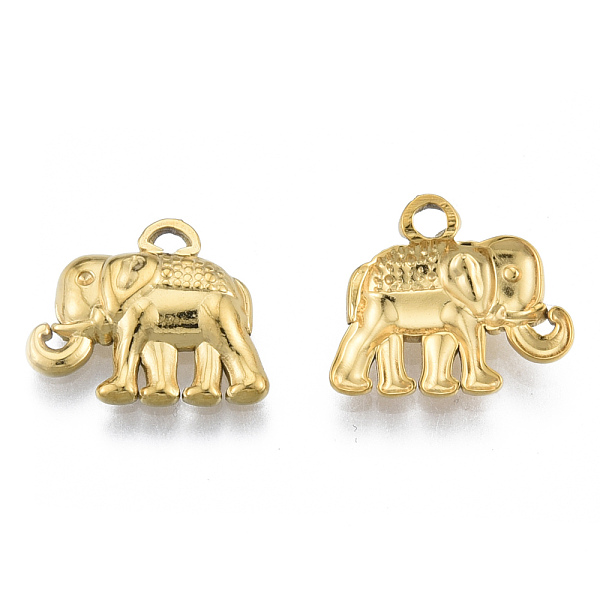 

PandaHall Ion Plating(IP) 201 Stainless Steel Pendants, Elephant, Real 18K Gold Plated, 13.5x15.5x3mm, Hole: 1.6mm 201 Stainless Steel...