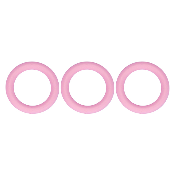 

PandaHall 3Pcs Ring Silicone Focal Beads, Chewing Beads For Teethers, DIY Nursing Necklaces Making, Pink, 65x9.5mm, Hole: 3mm, Inner...