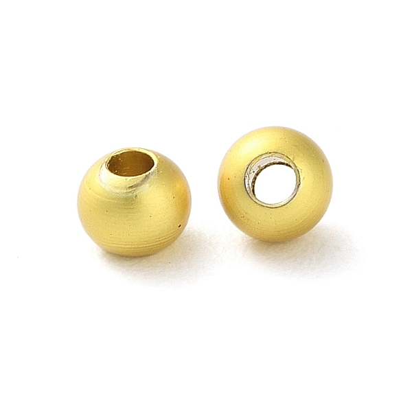 

PandaHall Rack Plating Brass Spacer Beads, Long-Lasting Plated, Lead Free & Cadmium Free, Round, Matte Gold Color, 4x3mm, Hole: 1.5mm Brass...