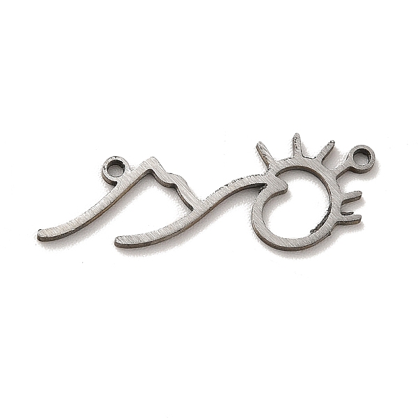 

PandaHall 201 Stainless Steel Pendants, Mountain & Sun Charms, Stainless Steel Color, 9x25x1mm, Hole: 1mm 201 Stainless Steel Sun