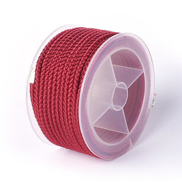 

PandaHall Polyester Braided Cord, FireBrick, 3mm, about 8.74 yards(8m)/roll Polyester Red