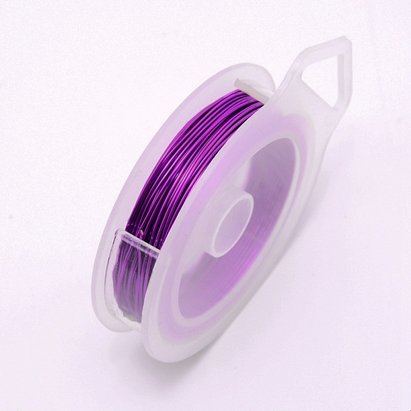 

PandaHall Round Copper Craft Wire, Purple, 24 Gauge, 0.5mm, about 30m/roll Copper Round Purple