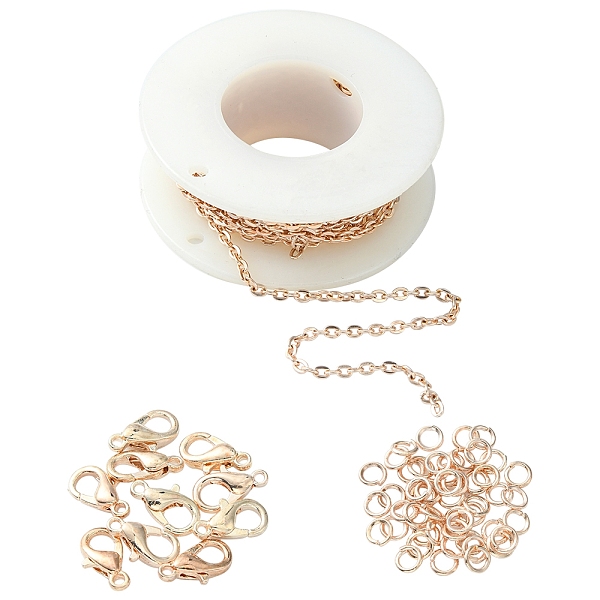 

PandaHall DIY Chain Bracelet Necklace Making Kit, Including Iron Cable Chains & Jump Ring, Zinc Alloy Lobster Claw Clasps, Rose Gold, Chain...