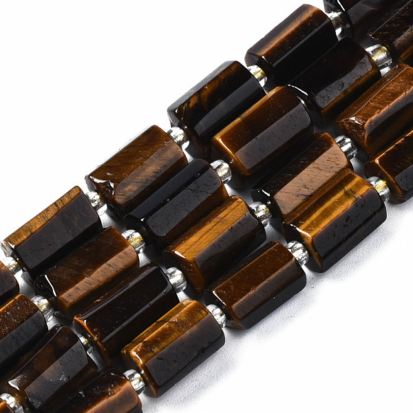 

PandaHall Natural Tiger Eye Beads Strands, with Seed Beads, Faceted Column, 9~14x5~7x5~6mm, Hole: 1.2mm, about 15~16pcs/strand, 7.09 inch...