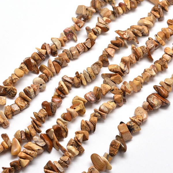 

PandaHall Natural Picture Jasper Chip Bead Strands, 5~8x5~8mm, Hole: 1mm, about 31.5 inch Picture Jasper Chip