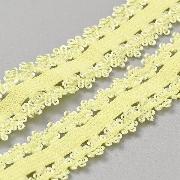 Ruban de dentelle à volants en polyester extensible de 2 mètre