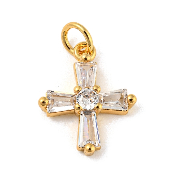 

PandaHall Rack Plating Brass Micro Pave Cubic Zirconia Pendants, with Jump Ring, Cadmium Free & Lead Free, Long-Lasting Plated, Cross, Real..., Clear