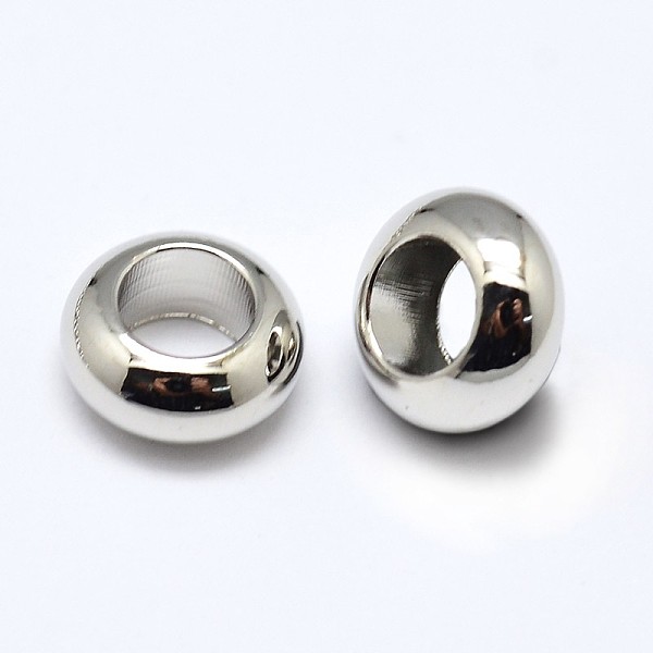

PandaHall Brass Flat Round Spacer Beads, Platinum, 7x3mm, Hole: 3.5mm Brass Flat Round