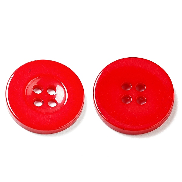 

PandaHall Resin Buttons, Dyed, Flat Round, Red, 20x3mm Resin Flat Round Red