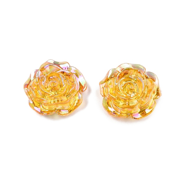 

PandaHall Transparent ABS Plastic Cabochons, Flower, Gold, 19.5x7.5mm ABS Plastic Flower Gold