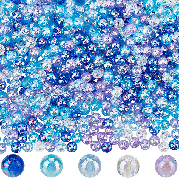 5 Colors Transparent Acrylic Beads