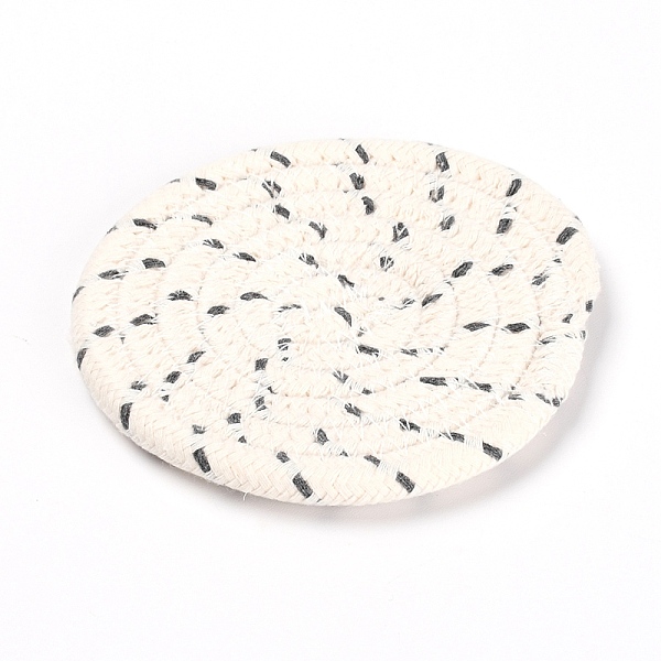 

PandaHall (Clearance Sale)Braided Cotton Non-Slip Insulation Pad, Restaurant Western Placemat, Flat Round, White, 107~114x6mm Cotton White