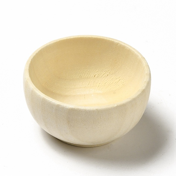 

PandaHall Unfinished Wood Bowls, for Children's Toys, Painting Craft, Beige, 5.8x3cm Wood Yellow