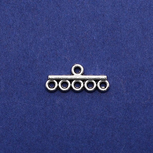 

PandaHall Alloy Chandelier Component Links, 6 Loop Connector, Tibetan Style, Antique Silver, 8.5x19.5x2mm, Hole: 1.8mm Alloy Others
