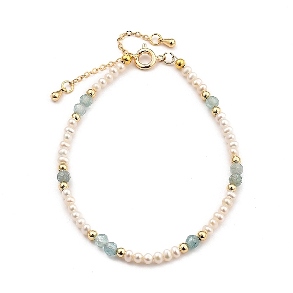 

PandaHall Beaded Bracelets, with Natural Pearl Beads, Natural Apatite Beads, Brass Beads & Spring Ring Clasps, Golden, 19.7cm(7-3/4 inch)...