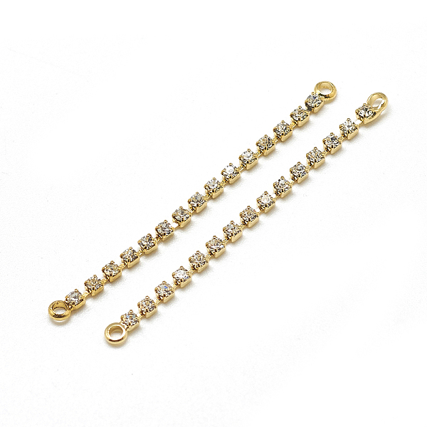 

PandaHall Brass Cubic Zirconia Cup Chain Links, Clear, Real 18K Gold Plated, 39x2x2mm, Hole: 1mm Brass+Cubic Zirconia Others Clear