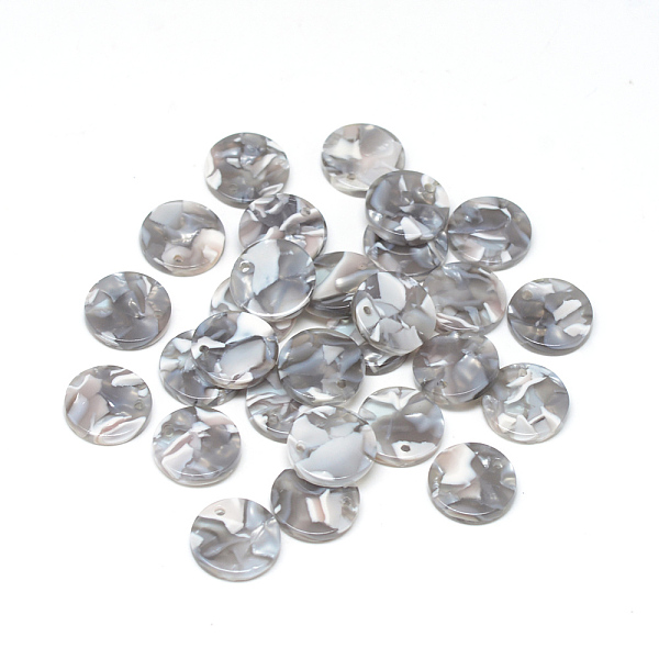 

PandaHall Cellulose Acetate(Resin) Pendants, Flat Round, Gray, 20x20x2.5mm, Hole: 1.5mm Cellulose Acetate Flat Round Gray