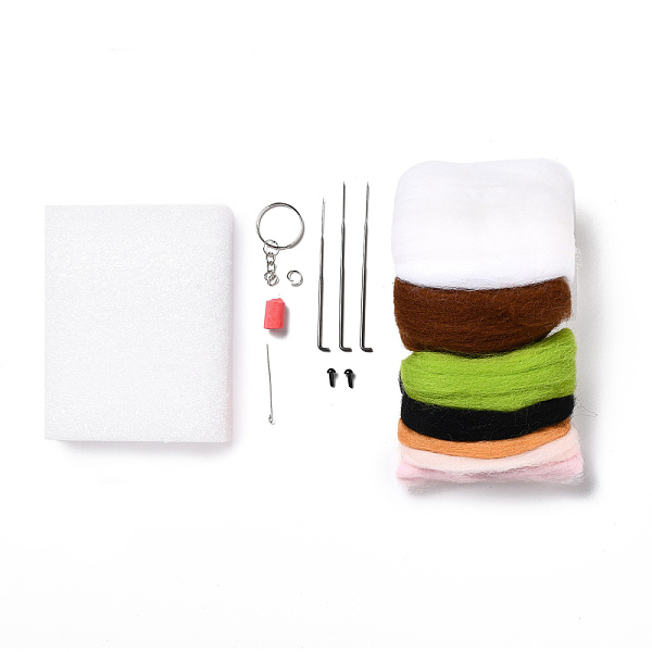 

PandaHall Needle Felting Display Decoration & Keychain Kit with Instructions, Cow Shaped Succulents Felting Kits, Mixed Color Wool..., Multicolor