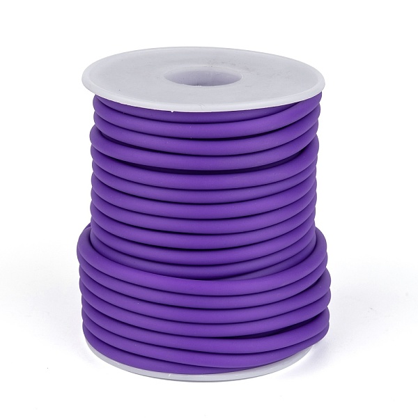 

PandaHall Hollow Pipe PVC Tubular Synthetic Rubber Cord, Wrapped Around White Plastic Spool, Mauve, 4mm, Hole: 2mm, about 16.4 yards..., Purple