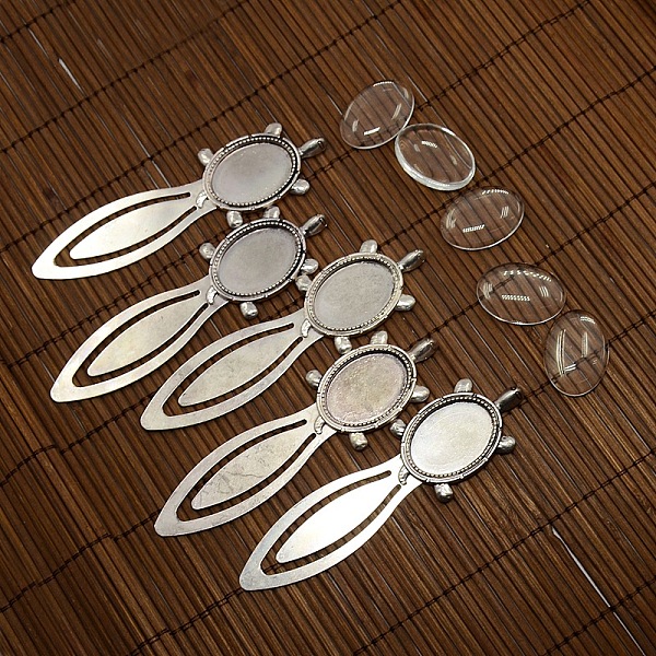 

PandaHall 25x18mm Oval Glass Cabochon Cover for Antique Silver DIY Alloy Portrait Bookmark Making, Cadmium Free & Nickel Free & Lead Free...
