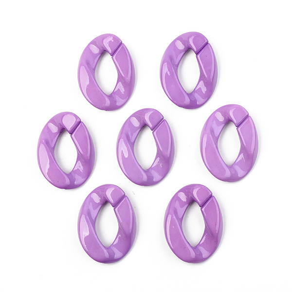

PandaHall Opaque Acrylic Linking Rings, Quick Link Connectors, for Curb Chains Making, Unwelded, Twist, Medium Orchid, 39.5x29.5x7.5mm..., Purple