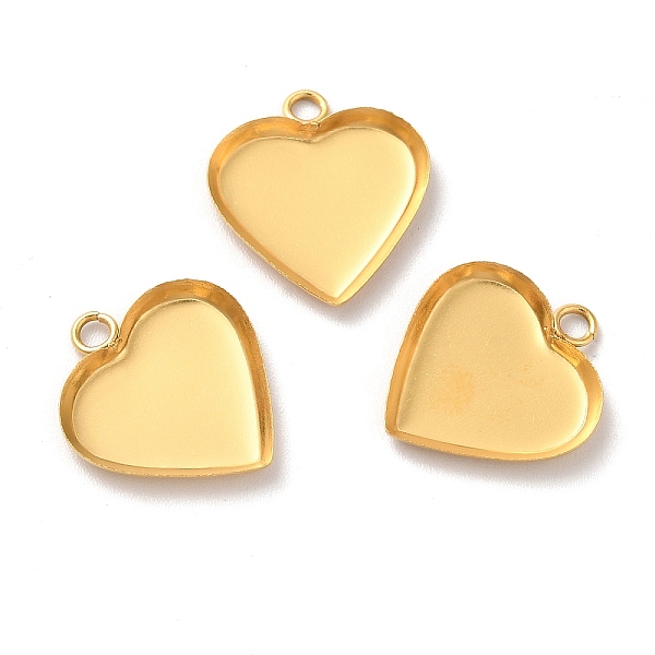 

PandaHall Ion Plating(IP) 304 Stainless Steel Pendant Cabochon Settings, Plain Edge Bezel Cups, Heart, Golden, Tray: 11x12.5mm, 15x14x1.6mm...