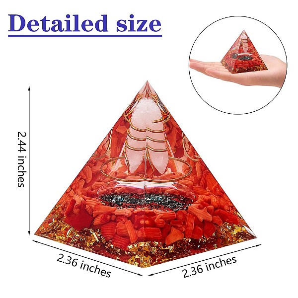 

PandaHall Orgone Pyramid Protection Crystal Gemstone Pyramid Reiki Positive Energy Pyramid Chakra Meditation Pyramid for Success Health...
