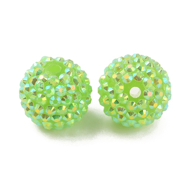 

PandaHall Opaque Acrylic Beads, Berry Beads, with Rhinestone, Round, Lawn Green, 20x18mm, Hole: 3mm Acrylic+Rhinestone Round