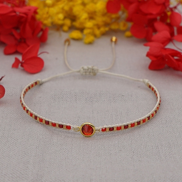 

PandaHall Adjustable Nylon Cord Braided Bead Bracelets, with Glass Seed Beads, Red, 11 inch(28cm) Glass Red