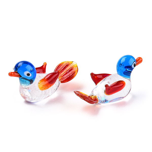 

PandaHall Handmade Lampwork Home Decorations, 3D Duck Ornaments for Gift, Royal Blue, 63~64.5x21~22x31~33.5mm Lampwork Duck