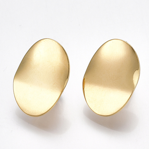 

PandaHall Brass Clip-on Earring Findings, Nickel Free, Real 18K Gold Plated, 20x14.5mm, Hole: 2mm Brass