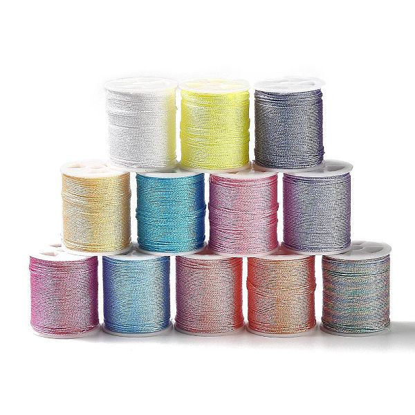 

PandaHall 12 Rolls Polyester Sewing Thread, 9-Ply Polyester Cord for Jewelry Making, Mixed Color, 0.6mm, about 18.59 Yards(17m)/Roll..., Multicolor