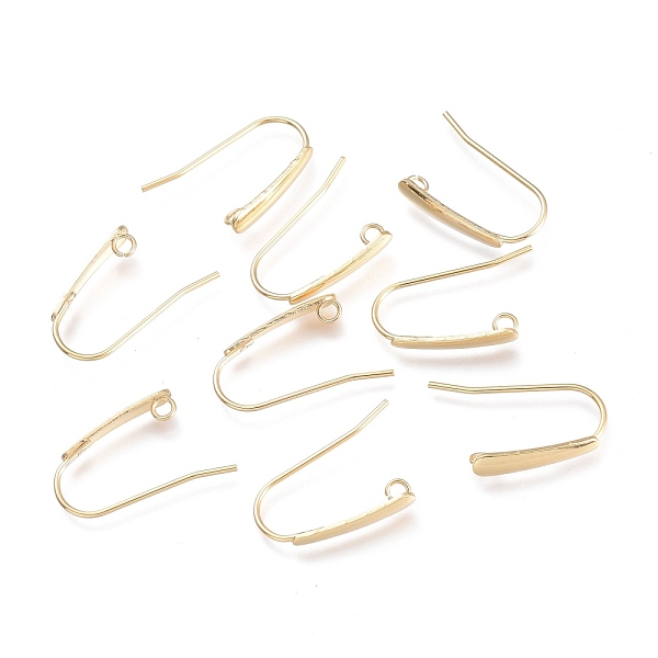 

PandaHall 304 Stainless Steel Earring Hooks, with Horizontal Loop, Flat Ear Wire, Real 24K Gold Plated, 18.5x13.5x3.5mm, Hole: 1.5mm, 20...