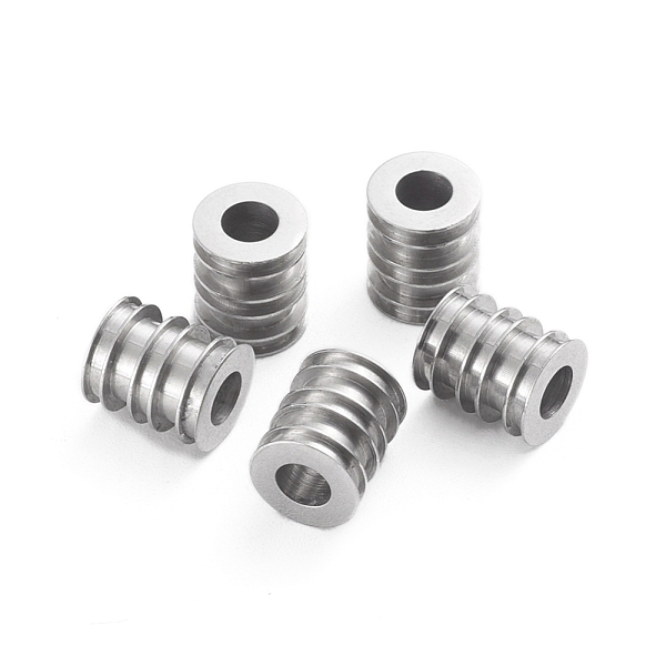 

PandaHall 201 Stainless Steel Beads, Grooved Beads, Column, Stainless Steel Color, 9.5x8mm, Hole: 4mm 201 Stainless Steel Column