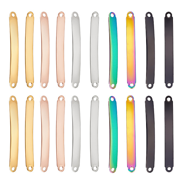 

PandaHall UNICRAFTALE 20pcs 5 Colors Bending Rectangle Connector Charms 304 Stainless Steel Stampingtag Blank Linking Charms Jewelry...