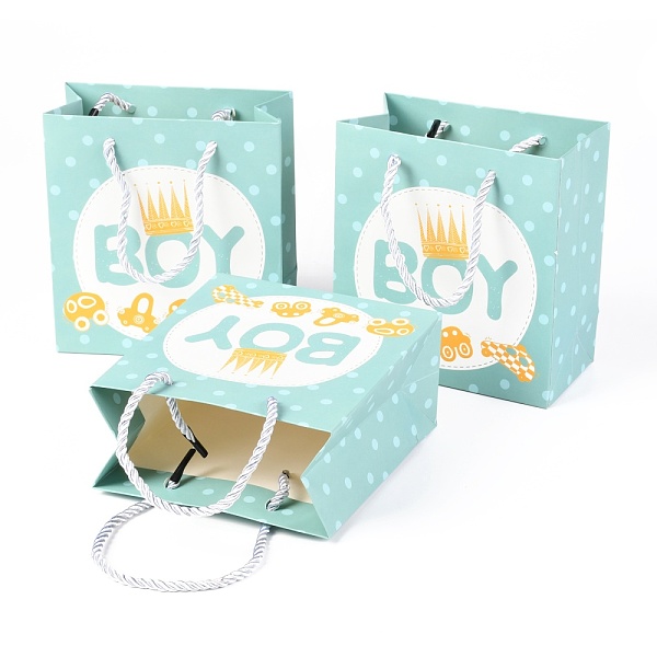 

PandaHall Cartoon Paper Bags, Rectangle, for Jewelry Storage, Word, 15x14x0.45cm Paper Word