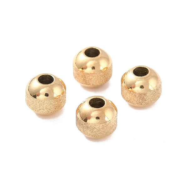 

PandaHall Ion Plating(IP) Textured 304 Stainless Steel Beads, Round, Golden, 6mm, Hole: 2mm 304 Stainless Steel Round