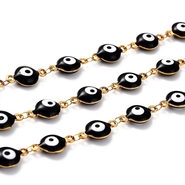 

PandaHall 304 Stainless Steel Link Chains, with Enamel and Spool, Soldered, Black, 14.8x8x3.8mm, 32.8 Feet(10m)/roll 304 Stainless Steel...
