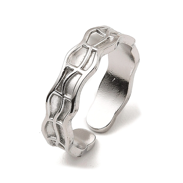 

PandaHall 304 Stainless Steel Open Cuff Rings, Twist Wave, Stainless Steel Color, US Size 6 3/4(17.1mm) 304 Stainless Steel
