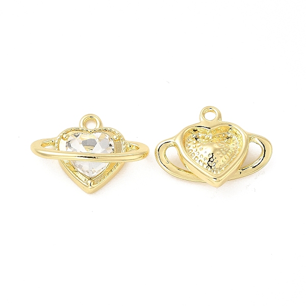 

PandaHall Rack Plating Alloy Glass Charms, Cadmium Free & Lead Free, Heart, Light Gold, 14.5x20x5mm, Hole: 1.8mm Alloy+Glass Heart Clear
